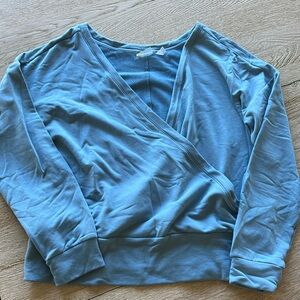 Zella women’s peaceful wrap pullover blue